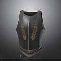 Medieval Dark Metal Breastplate With Leather Straps And Decorative Brass Buckles