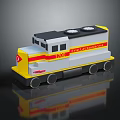 Yellow and Gray Electric Toy Train with Red Stripes 7400 Light and Sound for Kids