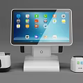 Commercial POS System With Touchscreen Display And Receipt Printer Scanner 3d model