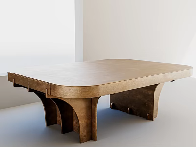 Modern Wooden Coffee Table With Sleek Design Smooth Surface And Unique Legs 3d model