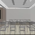 Modern Conference Room Interior With Long Table Black Chairs Large Screen And Company Logo