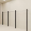Modern Clothing Store Interior With Minimalist Design Metal Racks And Large Mirror