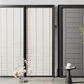 Sliding Doors With Blinds Design Black Frames And Light Panels For Modern Interior
