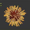 Biological Organ Structure With Hair Like Red Spikes And Spherical Form