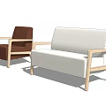 Nordic Combination Sofa Single Sofa 3d model
