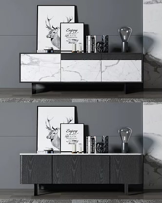 Modern TV Cabinet Side Cabinet Combination 3d model