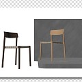 Nordic Log Dining Chair 3d model