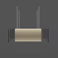 Modern Minimalist Chandelier Featuring Metal Rods Beige Shade and Transparent Panels