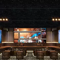 Luxury KTV Private Room With Starry Ceiling Plush Sofas And Screens 3d model