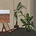 Elegant Indoor Large Potted Plants With Palm And Banana Leaves For Decoration