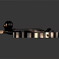 Artistic Violin Musical Instrument with Striped Design and Glossy Copper Black Finish