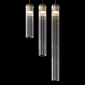 Modern Three Vertical Cylindrical Striped Glass Pendant Lights For Interior Design 3d model