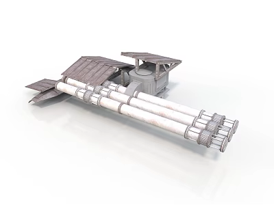 Space Launch Vehicle Model With Multiple White Cylindrical Boosters And Solar Panels 3d model