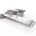 Space Launch Vehicle Model With Multiple White Cylindrical Boosters And Solar Panels