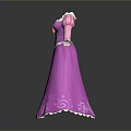 Pink Princess Style Children's Dress With Long Sleeves Bow And Lace Trim
