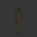 Industrial Pulley With Metal Construction Chain And Hook For Heavy Lifting