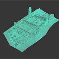 Traditional Architectural Model Featuring Courtyard Layout Tower Structure And Red Brick Walls