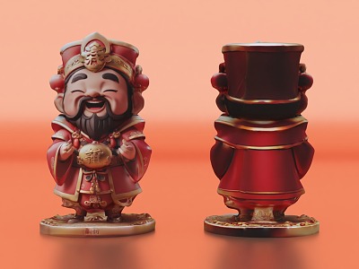 God of Wealth New Year Chinese Style Animation Characters Game Characters Cartoon Characters Cute Little God of Wealth 3d model