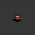 Bright Red Inflatable Boat With Black Parts And Yellow Warning Stripes For Daily Use