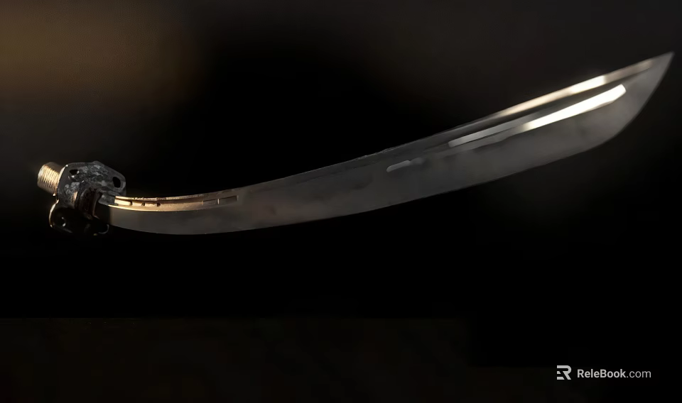 High Quality Sharp Metal Knife Blade Close Up View With Detailed Design 3d model 