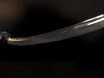 High Quality Sharp Metal Knife Blade Close Up View With Detailed Design 3d model