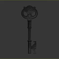 Vintage Metal Key With Ornate Handle Intricate Details And Rustic Texture