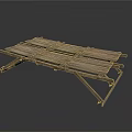 Sturdy Portable Foldable Wooden Table With Collapsible Legs And Natural Wooden Planks
