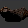 Vintage Handcrafted Wooden Boat With Natural Wood Grain And Rustic Texture