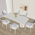 Modern White Dining Table And Chairs Set With Minimalist Design For Dining Room
