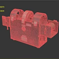 Industrial Mechanical Equipment with Metal Casing and Dual Rollers Mounting Brackets and Safety Labels