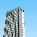 Modern High Rise Office Building With Glass Curtain Wall And Windows