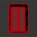 Durable Lightweight Red Plastic Shopping Basket With Black Handles And Mesh Design