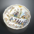 Colorful Decorative Ornament Combination With Hand Painted Floral Figural Architectural Patterns