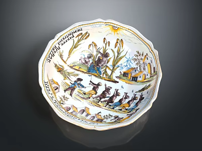 Colorful Decorative Ornament Combination With Hand Painted Floral Figural Architectural Patterns 3d model