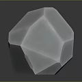 Transparent Crystal Like Geometric Polyhedron With Smooth Facets And Reflective Base