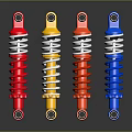 Colorful Hardware Tools Shock Absorbers Featuring Spring Design And Red Yellow Blue Hues 3d model