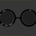 Sparkling Jewelry Embellished Glasses With Black Frame And Round Crystals In Circular Arrangement