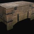 Vintage Wooden Chest With Metal Locks Hinges And Textured Wooden Structure Design