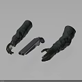 Dark Colored Weapon Device With Gloved Hands On Dark Background 3d model