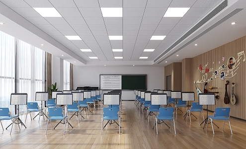 Modern Vocal Music Classroom 3d model