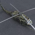 Military Helicopter With Camouflage Paint Parked On Gray Ground Featuring Main Rotors And Tail Rotor