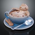 Modern Coffee Cup Bear Coffee Cookie Cookie Coffee 3d model