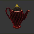 Elegant Black Ceramic Teapot With Gold Accents And Classic Design For Home Kitchen