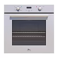 White Electric Kitchen Oven With Digital Control Panel And Glass Door