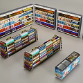 Retail Store Display Shelves Filled With Various Products In Assorted Designs And Styles For Organization
