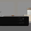 Modern Kitchen Interior With Gray Island Counter Sink And Cabinets