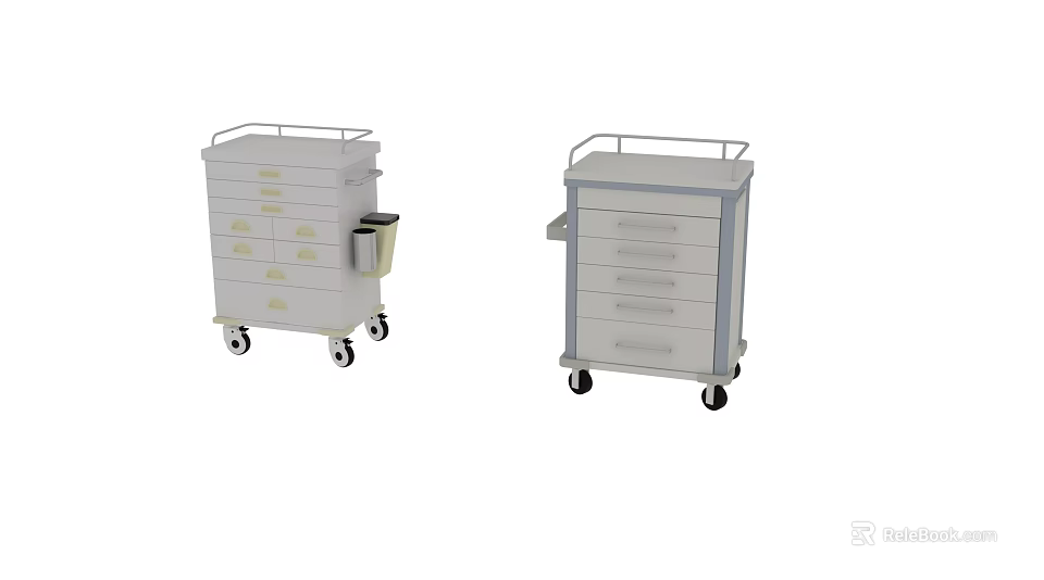 Medical Carts With Multiple Drawers And Rolling Wheels For Medical Storage 3d model 