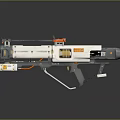Futuristic Sci Fi Weapon With Metallic Structure Orange Accents And Mechanical Details 3d model