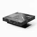 Modern Black Marble Coffee Table With Sturdy Base And Sleek Design 3d model