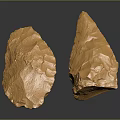 Two Golden Sculptures With Irregular Rough Texture Art Carving Design